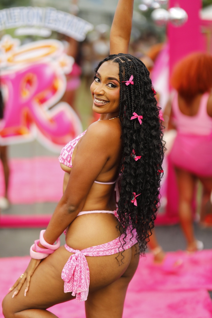 Portrait in pink at a day fete